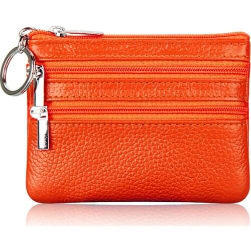 New Coin Purse Women Genuine Leather Wallets Girl Wallet Women Vintage Slim Zipper Short Wallets Card Holder Pouch For Cards Hot