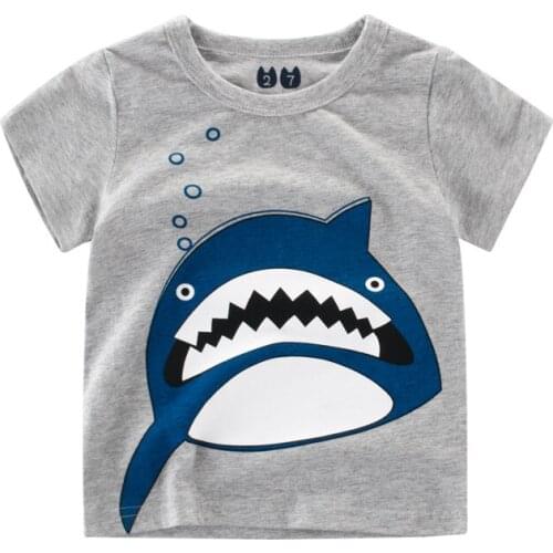 2-8 Years Cartoon Baby Boys Shorts T Shirt For Summer New Infant Kids Children Boys Girls Top wear Clothes cotton toddler