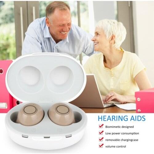 USB Rechargeable Mini Wireless Hearing Aid Sound Amplifiers Enhance Adjustable Tone Ear Aids For For Deaf Elderly Drop Shipping