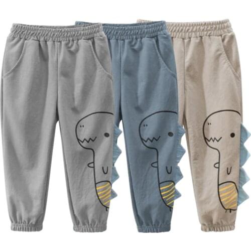 For Girl Sport Trousers Casual Teenage Girls Harem Pants Spring Summer Autumn Kid Children Beam Foot Pants Cute Cartoon Dinosaur