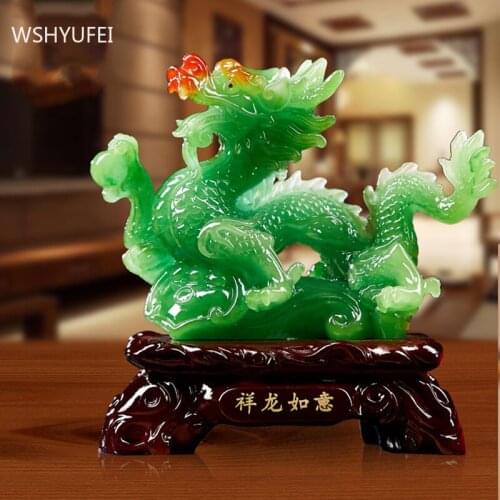 Traditional Living Room Feng Shui Ornaments Resin Dragon Model Sculpture Home Decoration Office Desktop Decor Accessories