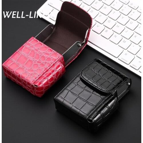 TOP Quality Cigarettes Lighter Case Box Creative Portable Black Pu Leather Card Wallet Anti-Pressure Protective Case Dropship