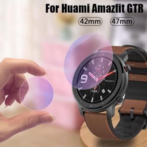 1PC Clear Film Tempered Glass Screen Protector For AMAZFIT GTR Smart Watch 42/47mm HD / Eye Protection Purple Tempered Film