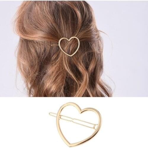 Shuangshuo Fashion Women Girls Hairpins Girls Heart Hair Clip Metal Delicate Hair Pin Hair Decorations Jewelry Accessories