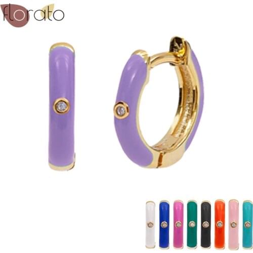 Colorful Multicolor Fashion Hoop Earrings 925 Sterling Silver Ear Buckle Exquisite Jewelry Customized For Women Birthday Gifts