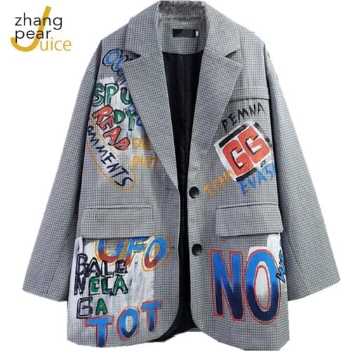 Ladies Top Notched Collar Plaid Women Blazer Single Breasted Spring Autumn Jacket Casual Pockets Female Suits Coat Jacket