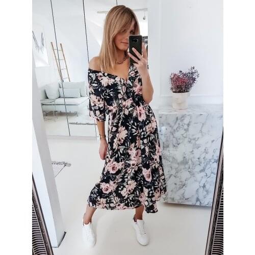 Summer Women Long Dress V-neck Bandage Sashes Print Short Sleeve Maxi Dresses Office Lady Vintage Outfits 2021