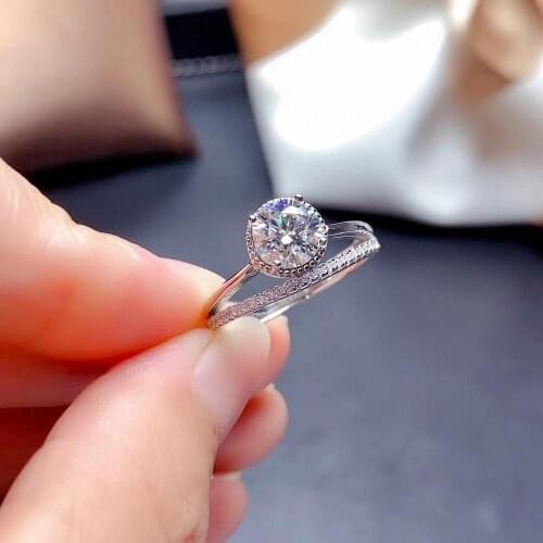 2020 newest crackling moissanite gemstone ring for women jewelry engagement ring for wedding 925 silver ring birthday gift