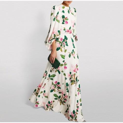 Summer dress 2021 new French print noble and elegant design sense and ankle long dress woman
