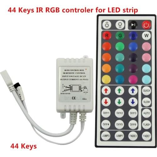1PCS New 44key LED Controller RGB Colorful With IR Remote Control Mini Dimmer for SMD 5050 / 3528 Led Strip Lights DC12V