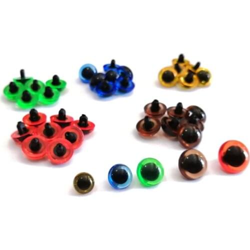 60pcs/lot 9mm/10.5mm/12mm/13.5/15mm red/green/blue/yellow/brown diy handscrew safety button toy eyes -size color option