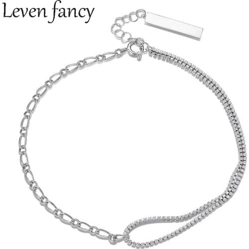 925 Sterling Silver Chain Necklaces for Women Choker Collar Hip Hop Jewelry Clear Cubic Zirconia CZ Wedding Necklaces for Girls