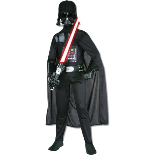 Reneecho Halloween Costume For Kids Black Darth Jumpsuit Vader Cosplay Boys Birthday Party Costume