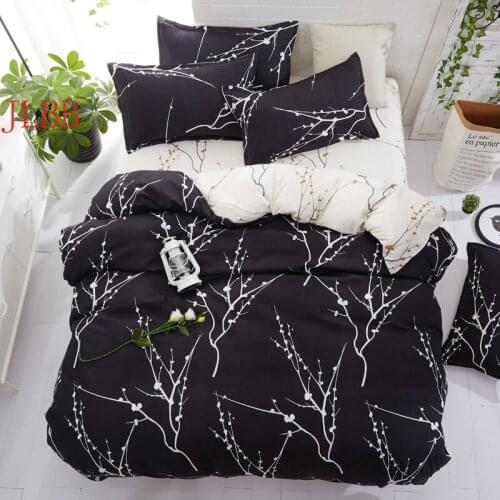 Home Textile 5 size bedding set summer duvet cover set Pastoral flat sheet flower home decor duvet cover black white linens set