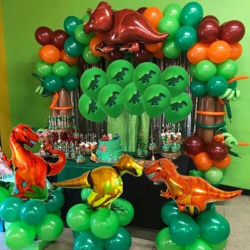 Dinosaur party Balloons Kids happy Birthday Party Decoration Dino Helium Balloon Green Number Ballon Birthday Supplies
