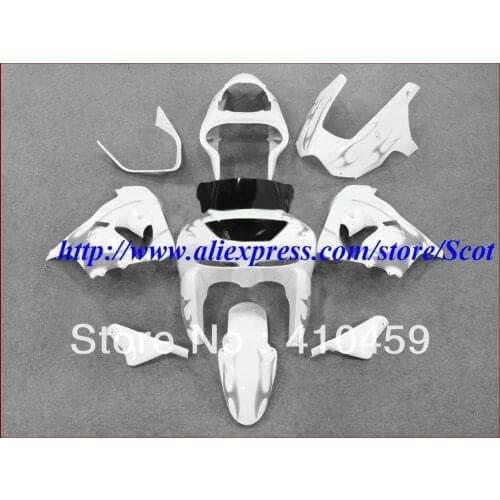 Custom Injection Mold for KAWASAKI Ninja ZX9R 00 01 ZX 9R 2000 2001 ZX-9R 00-01 White Motorcycle Fairings set+gifts KH22