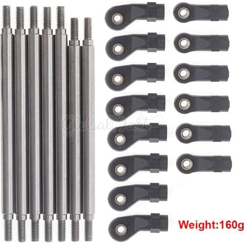 6mm Stainless Steel HD M4 Steering Links Kit Rod Ends Kit 4PCS / 7PCS Set for 1/10 Redcat GEN8 RC Truck