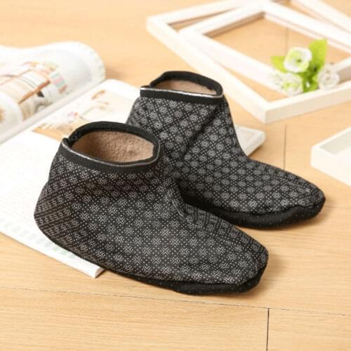 Best Mens Slippers Plush warm hight slipper socks boots Non-slip and lightweight Elastic floor shoes