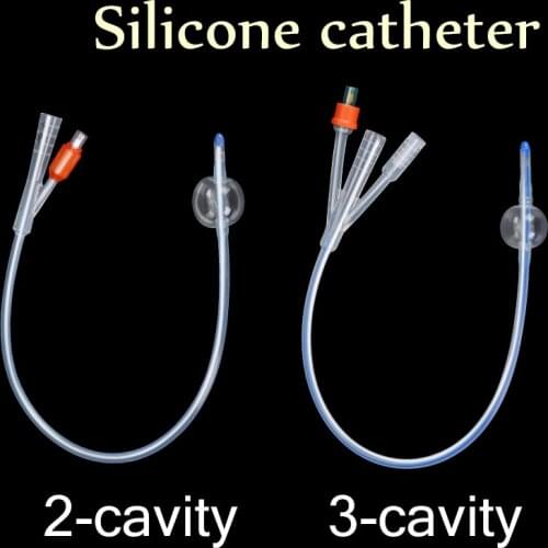 Medical silicone Foley catheter Urology male and famale 2way urinary catheter Clinical teaching traumatic pistol