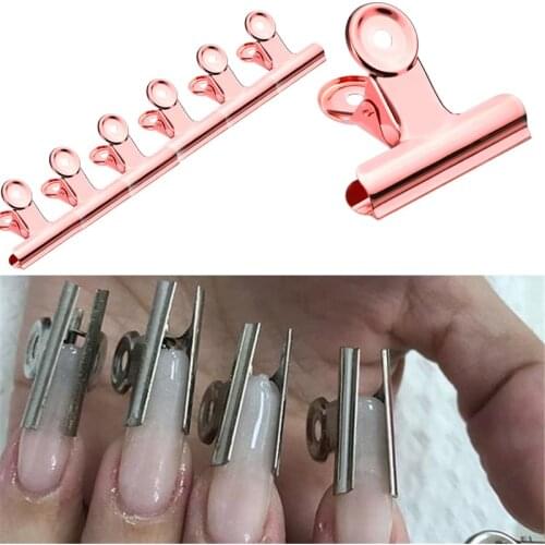 Russian C Curve Nail Pinching Clips French Nail Form Tips Stainless Steel Acrylic Nails Pinchers Multi Function Tool
