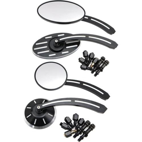 Motorcycle Rearview Mirrors for Harley Dyna Cruiser Chopper Bobber Rear View Side Mirrors Stripe Type CNC Aluminum Oval / Round