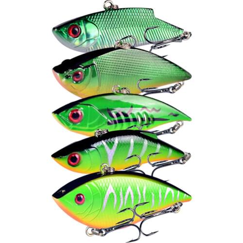 LINGYUE 5pcs/lot Fishing Lures Set Mixed 5 Lifelike Green VIB Models Bait Artificial High Quality Wobbler Fishing Tackle Y-T198