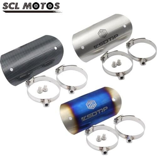 SCL MOTOS Motorcycle Exhaust Link Pipe Protector Heat Shield Cover AK SC Exhaust Heat Shield Cover CB400 Z900 R6 GY6 Scooter New