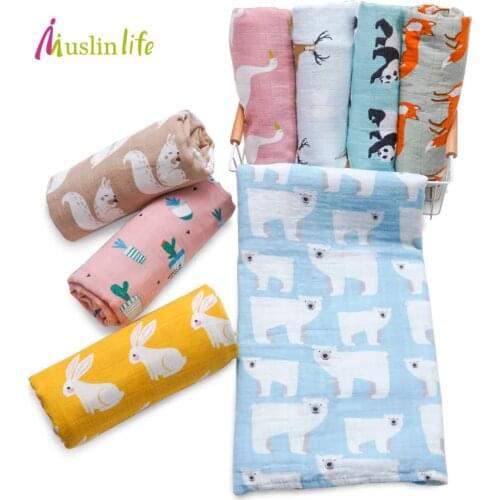 Fashion New Luxury Baby Infant Blanket 100% Organic Cotton Newborn Baby Wrap Organic cotton blanket 120*120cm