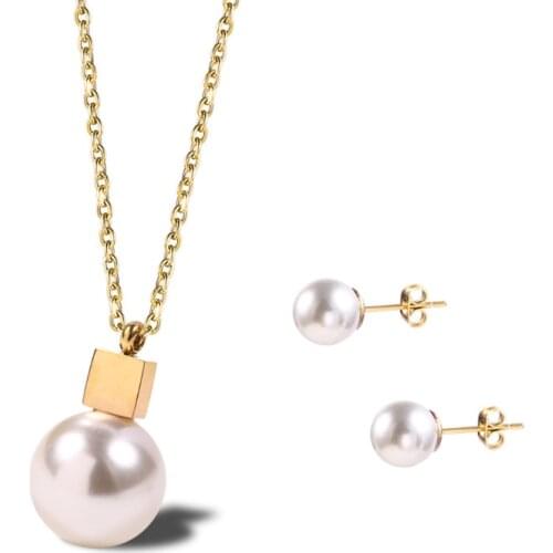 Necklace Pendant Earrings Pearl Jewlery Sets for Women Gift Fahion BT173