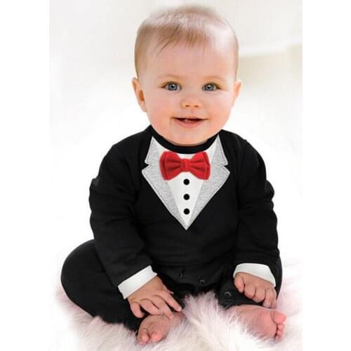 Newborn Childrens Casual Sets Toddler Boys Gentleman Suit Long-sleeved Baby Jumpsuit Clothing Kids Clothes For 1- 2 years