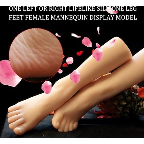 1 Pair Lifelike Silicone Leg Feet Fake Foot Female Mannequin Displays Shoes Model Toy