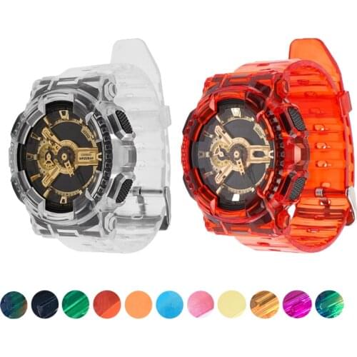 Watch Strap for Casio G-Shock GA-110/100/120/140 GD-100/110/120 GLS-100 GAX-100 Watch Case Band Bracelet Transparent Resin