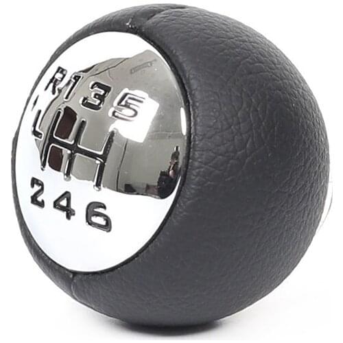 6 Speed Car Manual Gear Shift Knob Leather Wrap Auto Shifter Knob Head For Peugeot 307 308 Car Accessories