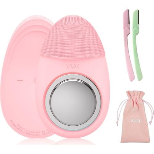 VKK Facial Cleansing Brush Ultrasonic Silicone Electric Deep Cleansing Device FDA Certified USB Rechargeable IPX7 Waterproof