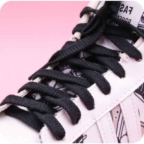 Weiou Laces 7MM Flat Shape Shoelaces Double-Layer Polyester Eye-Catching Cords Bright Solid Color Hoodie Laces For Bulk Order