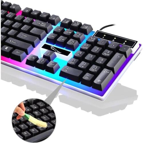 Glowing Keyboard with Round Keycaps for PC/Laptop Gaming Backlit Keyboard for Computer Gamers