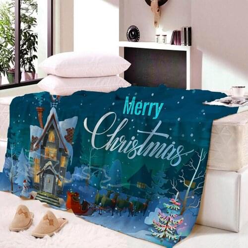 Merry Christmas Deer ThinThrow Blanket Printed for Kids Adults Blanket for CouchThrows bedsheet Quilt CoverTravel Dropship