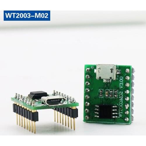 WT2003M02 high-quality mp3 decoder chip module ic button UART serial communication built-in amplifier