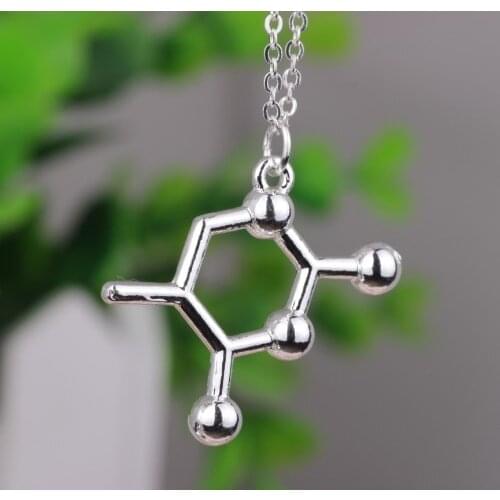 N321 Fashion jewelry Biology Jewelry Thymine DNA Base Pair Molecule Necklace T