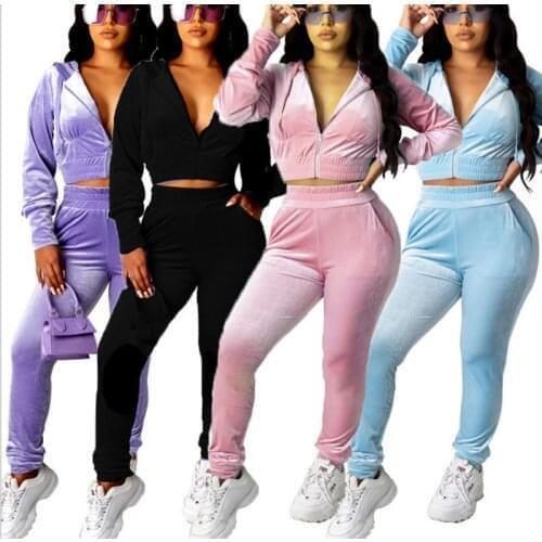 2021 Set Women Hoodies Sweatshirt Pants 2 Piece Set Casual Tracksuit Women Long Sleeve Pullover Hoody Sport Female Suits