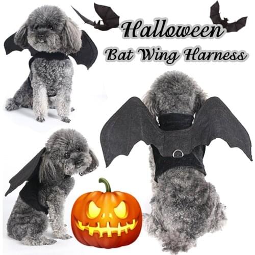 Halloween Bat Wing Dog Harness for Halloween Party Dog Costume Cosplay Vest Harnesses For Dogs Funny Pet Products Accessories