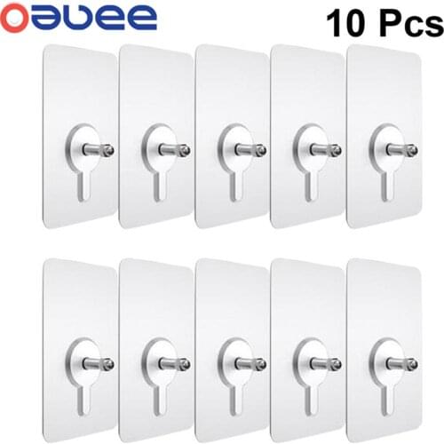 10pcs Punch-Free Non-Marking Screw Stickers Wall Picture Hook Invisible Traceless Hardwall Drywall Picture Hanging Kit