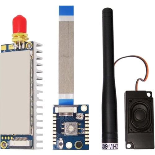 2Sets UHF 400-480mhz 4W Walkie Talkie Wireless RF Module SA858-U + Heat Sink + Accessory Board + Speaker + Antenna 7~ 10Km