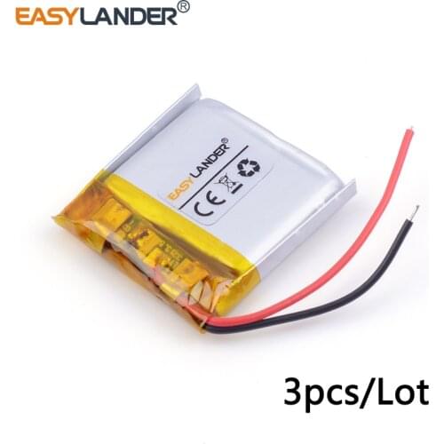 3pcs/Lot 3.7v lithium Li ion polymer rechargeable battery 402525 250MAH Bluetooth headset speakers steelmate small toys 042525