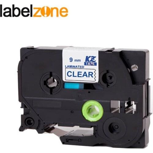 9mm blue on clear tze123 Compatible Brother p-touch printers tze label Tape laminated ribbon Tze-123 tz123 tz-123 tze tz 123