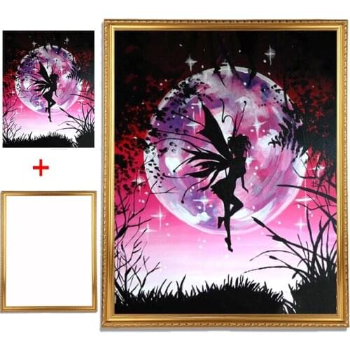 Framed DIY 5D Diamond Painting "butterfly fairy" Full Diamond Embroidery Sale Picture Of Rhinestones For Festival Gifts