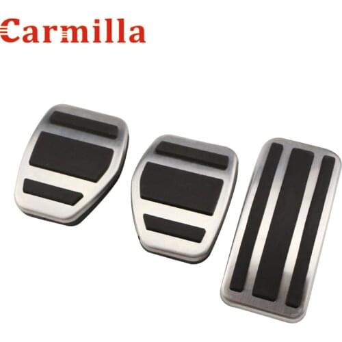 Carmilla Stainless Steel Car Parts Fuel Gas Pedal Brake Pedals Cover for Peugeot 2008 2015 2016 2017 2018 2019 Accessories