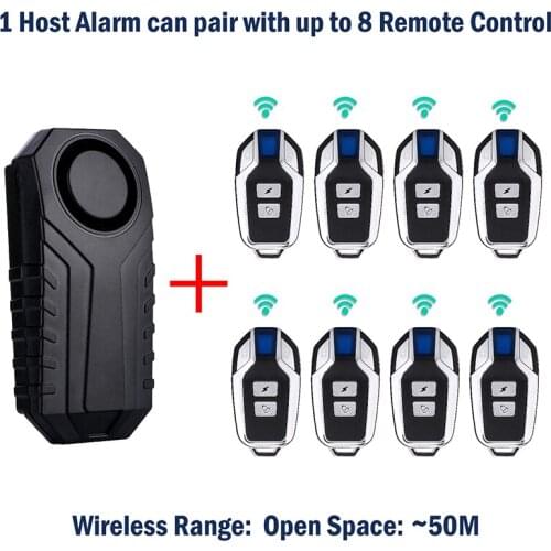 Wireless Bike Alarm with Remote 113dB Anti-Theft Device Waterproof Bicycle Alarm Induction Alarm Vibration Bicycle Accessories