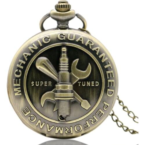 New Arrival Mechanic Guaranteed Performance Theme Super Tuned Words Design 3D Vintage Pocket Watch