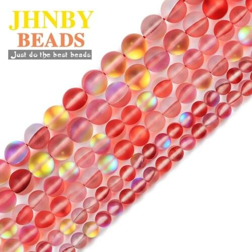 JHNBY Matte Red Labradorite Natural ShimmerStone 6/8/10MM Round Spacers Loose beads for Jewelry making DIY bracelets accessories